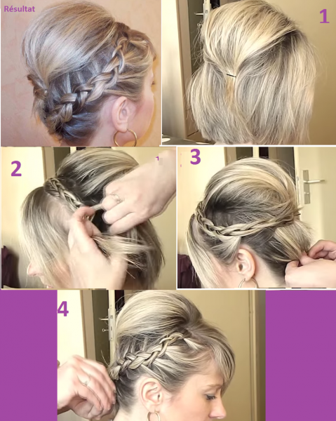 coiffure carre chignon