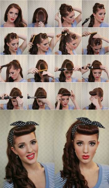 coiffure frange pin up