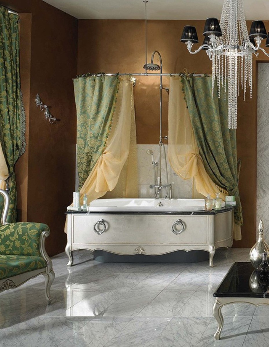 10 salles de bain ultra designs 10 interior-splendid-very-small-bathroom-ideas-with-elegant-marble-freestanding-bathroom-along-with-fabulous-curtains-also-black-cup-chandeliers-splendid-idea-for-small-bathroom
