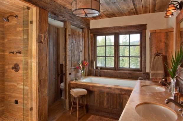 46 idées déco rustique pour une salle de bain charmante 7 8