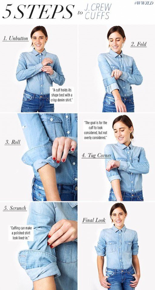 14 astuces surprenantes qui risquent de vous changer la vie 11 31-Clothing-Tips-Every-Girl-Should-Know-cuffed-sleeves-512x960