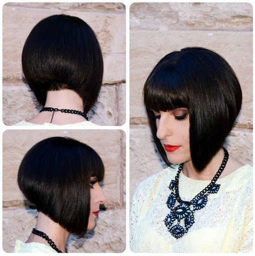 Cute-Easy-Short-Stacked-Bob-Haircuts-for-Blunt-Bangs