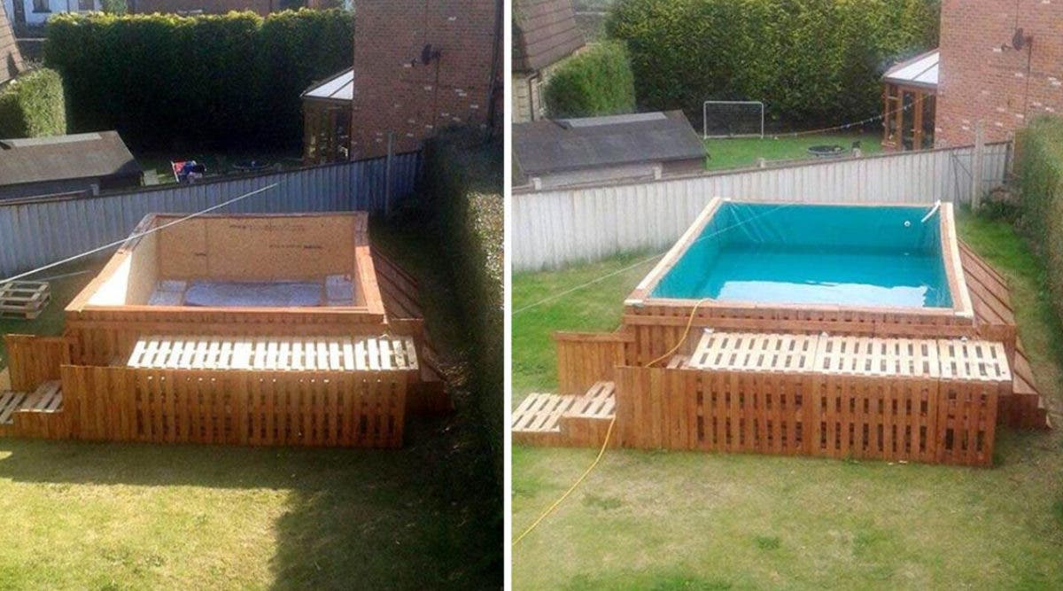 25 idées & tutos bricolage de piscines en palettes 27