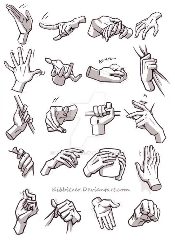 59 tutos & idées pour apprendre à dessiner une main 31