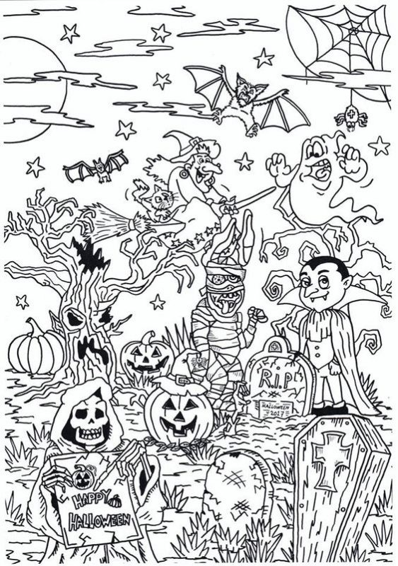 35 Dessins & Coloriages D'Halloween à Copier ou à Imprimer 25