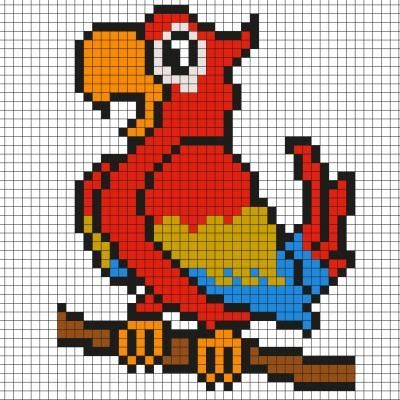 100 idées de coloriages de dessins pixel art 15