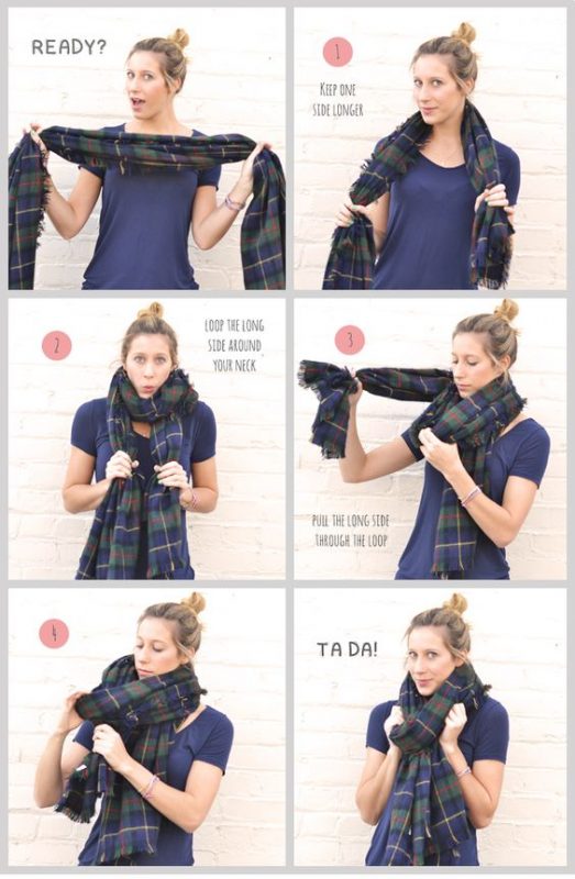 20 façons créatives de porter une écharpe. 11