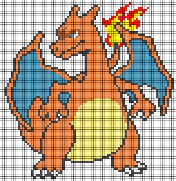 50 idées de dessins pixel art Pokémon à colorier 2
