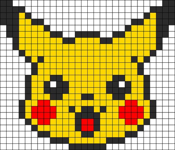 50 idées de dessins pixel art Pokémon à colorier 11