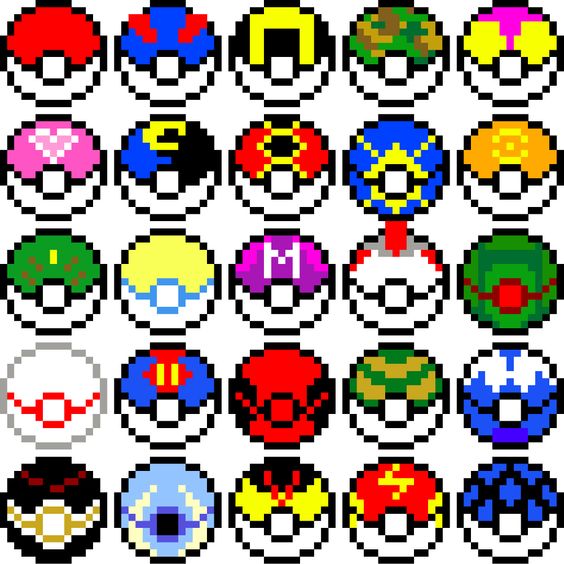50 idées de dessins pixel art Pokémon à colorier 12