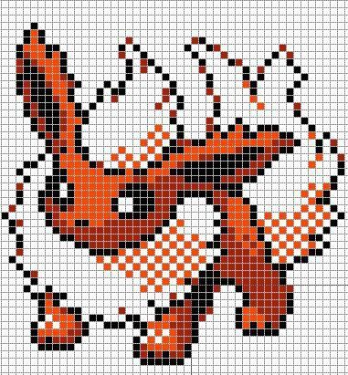 50 idées de dessins pixel art Pokémon à colorier 26