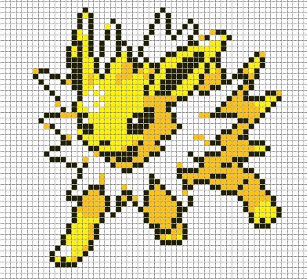50 idées de dessins pixel art Pokémon à colorier 27