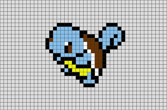 50 idées de dessins pixel art Pokémon à colorier 31
