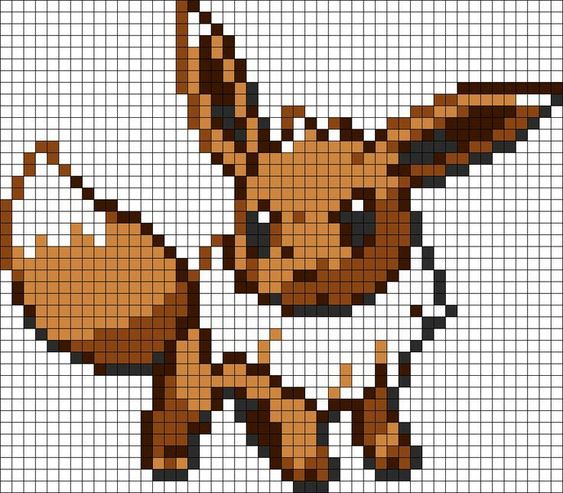50 idées de dessins pixel art Pokémon à colorier 39