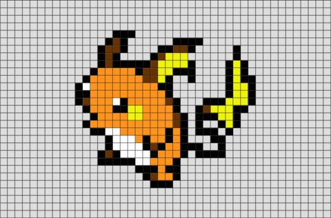 50 idées de dessins pixel art Pokémon à colorier 46