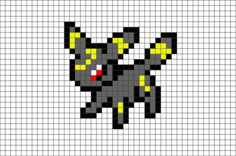 50 idées de dessins pixel art Pokémon à colorier 6