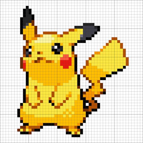 50 idées de dessins pixel art Pokémon à colorier 9