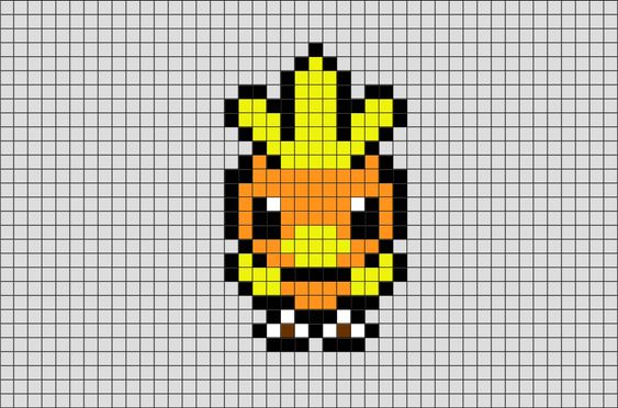 50 idées de dessins pixel art Pokémon à colorier 10
