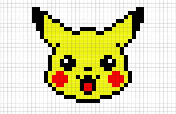 50 idées de dessins pixel art Pokémon à colorier 1