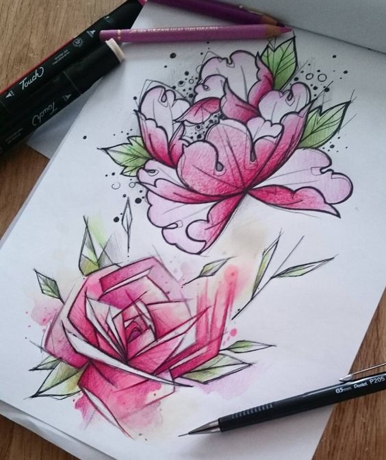 Comment dessiner une rose ? 37 idées & tutos étapes par étapes 13