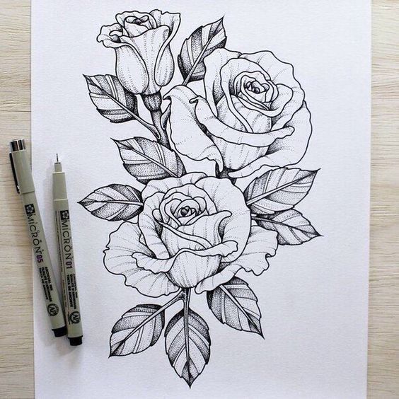 Comment dessiner une rose ? 37 idées & tutos étapes par étapes 15