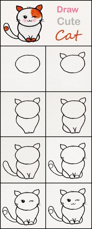 29 tutos dessins chat : pour savoir comment dessiner un chat facilement 27