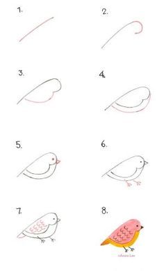 29 tutos dessins d'oiseaux étape par étape pour apprendre à dessiner des oiseaux 10
