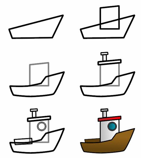 29 tutos dessins étape par étape pour apprendre à dessiner un bateau 17