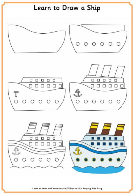 29 tutos dessins étape par étape pour apprendre à dessiner un bateau 20