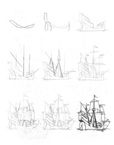 29 tutos dessins étape par étape pour apprendre à dessiner un bateau 22