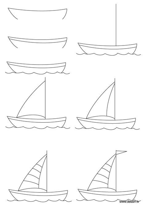 29 tutos dessins étape par étape pour apprendre à dessiner un bateau 7