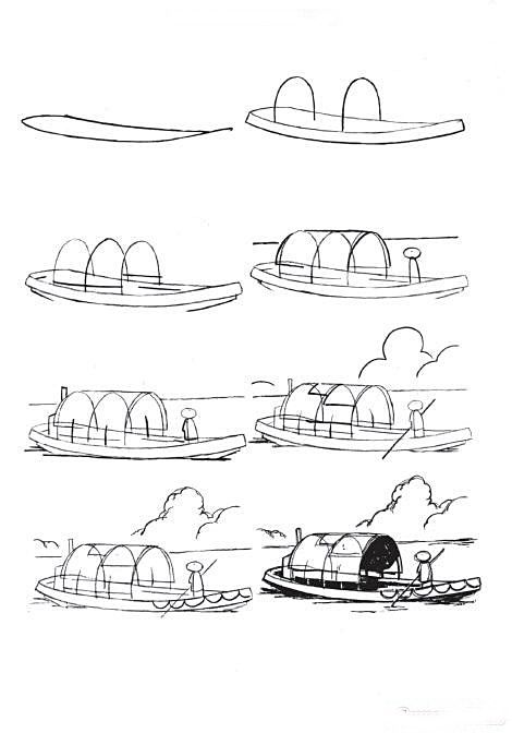 29 tutos dessins étape par étape pour apprendre à dessiner un bateau 10