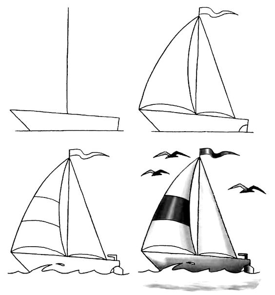 29 tutos dessins étape par étape pour apprendre à dessiner un bateau 8