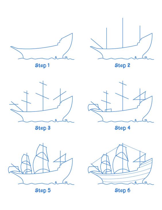 29 tutos dessins étape par étape pour apprendre à dessiner un bateau 11