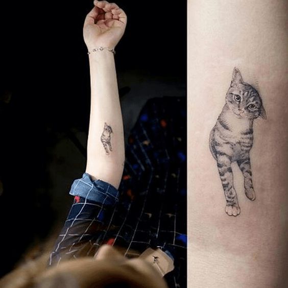 100 idées de tatouages pour les amoureux des chats 25