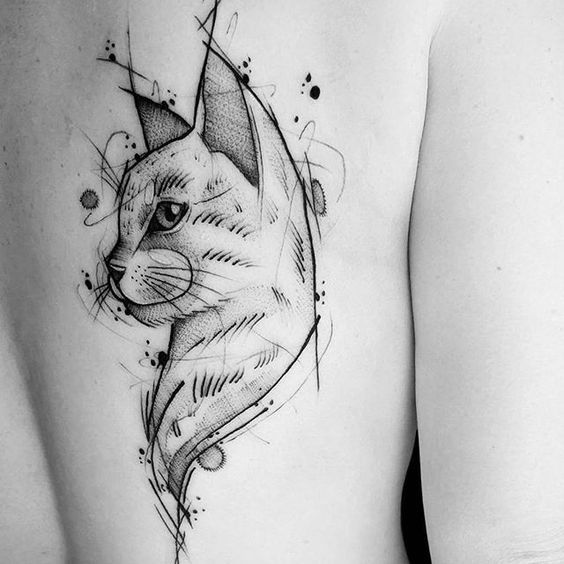 100 idées de tatouages pour les amoureux des chats 28