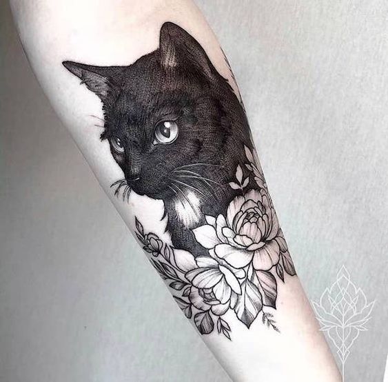 100 idées de tatouages pour les amoureux des chats 49