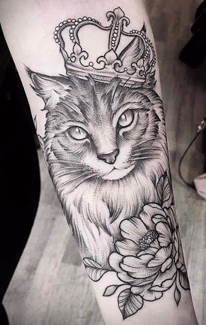100 idées de tatouages pour les amoureux des chats 53