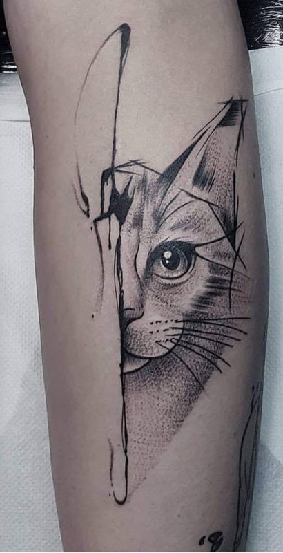 100 idées de tatouages pour les amoureux des chats 60