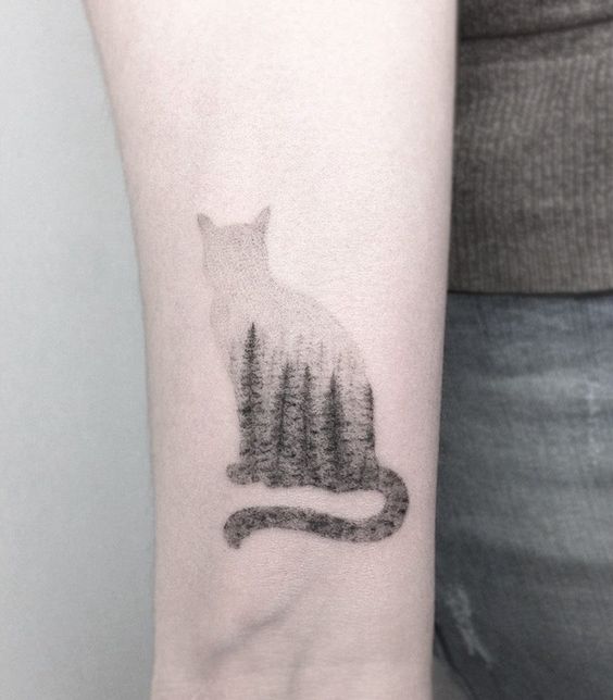 100 idées de tatouages pour les amoureux des chats 80