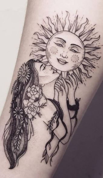 100 top idées de tatouages soleil 35
