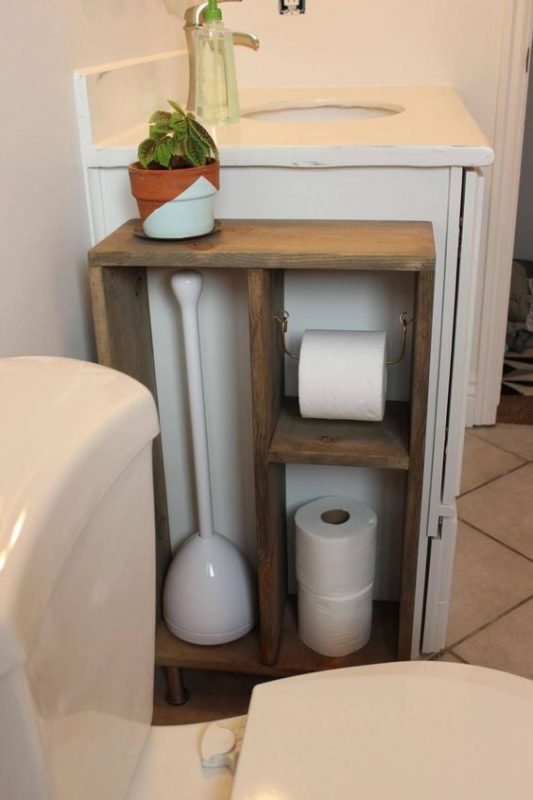 27 idées pour décorer les toilettes avec du bois 16