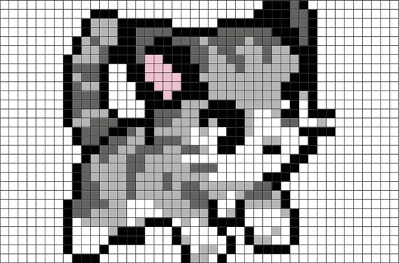 100 idées de Pixel Art Animaux faciles 102