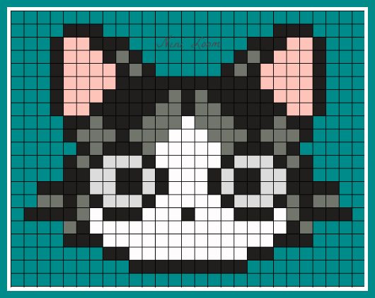 100 idées de Pixel Art Animaux faciles 117