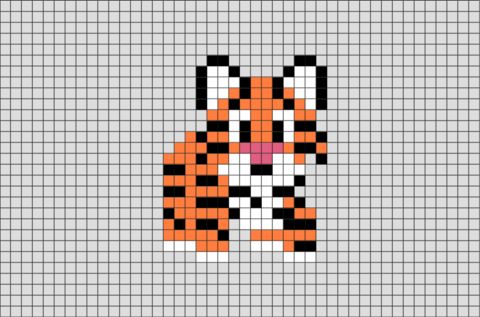 100 idées de Pixel Art Animaux faciles 15