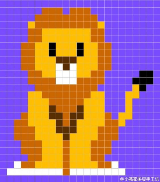 100 idées de Pixel Art Animaux faciles 19