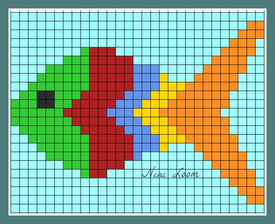 100 idées de Pixel Art Animaux faciles 21