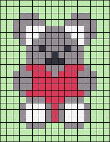 100 idées de Pixel Art Animaux faciles 32