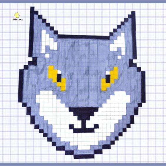 100 idées de Pixel Art Animaux faciles 44
