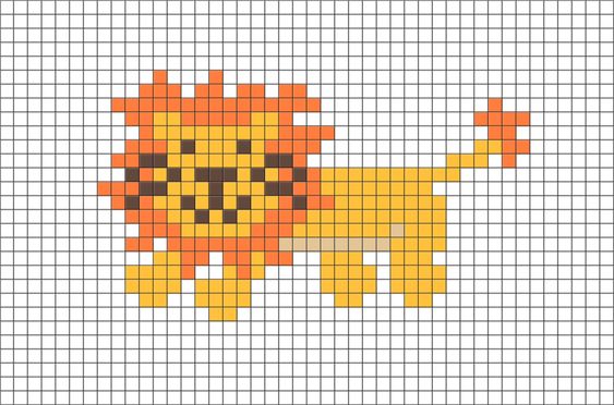 100 idées de Pixel Art Animaux faciles 52